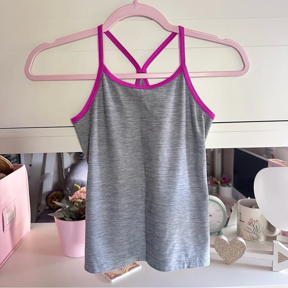 Old Navy Active Gray Camisole with Pink Trim
